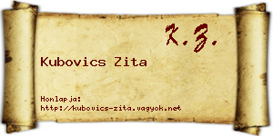Kubovics Zita névjegykártya